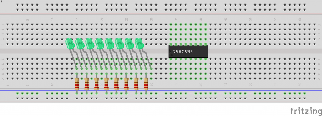 BreadBoard 74HC595 Step 3