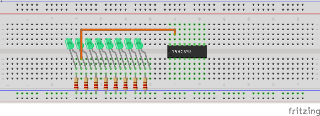 BreadBoard 74HC595 Step 4