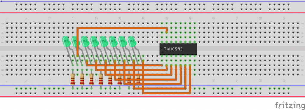 BreadBoard 74HC595 Step 5