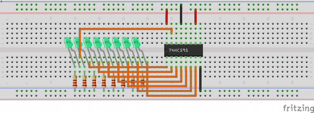 BreadBoard 74HC595 Step 6