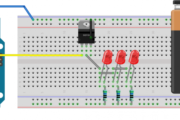 Alimentazione breadboard con MOSFET IRF520